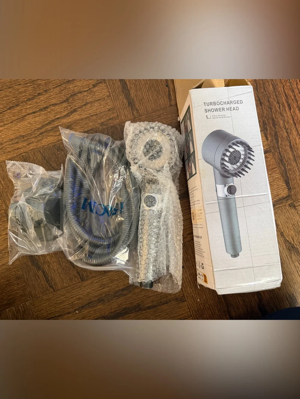 Turbocharged Hand-Held Shower Head in Matte Gray